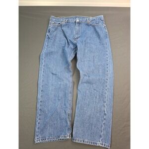 Levi's 505 Regular Fit Straight Leg Jeans Medium Wash Blue Mens Size 42x30